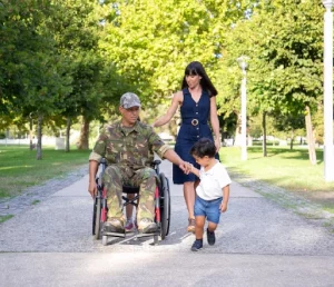 serious- - VA Loans Florida Disabled veteran with his family